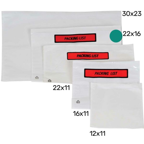 מעטפות פקינג ליסט Packing List מודפס 22X16 ס״מ - 1000 מעטפות