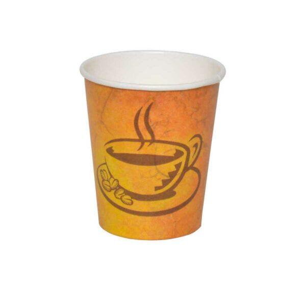 כוסות נייר לשתיה חמה 180 מ״ל - סדרת Café Marble - קפה גרניט / מרבל