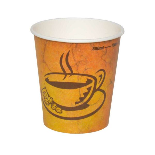 כוסות נייר לשתיה חמה 300 מ״ל - סדרת Café Marble - קפה גרניט / מרבל