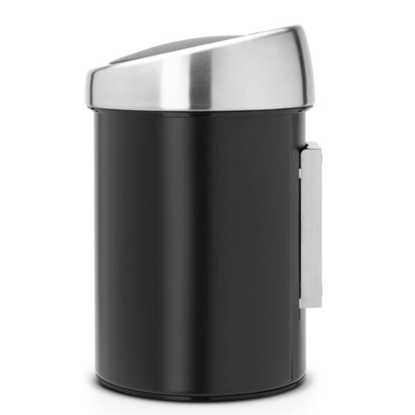 ⁦פח טאץ 3 ליטר שחור, כולל תליה Brabantia לשירותים במשרד - משלוח חינם⁩ – תמונה ⁦2⁩