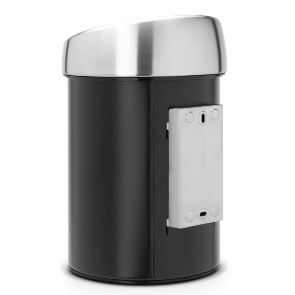 ⁦פח טאץ 3 ליטר שחור, כולל תליה Brabantia לשירותים במשרד - משלוח חינם⁩ – תמונה ⁦3⁩