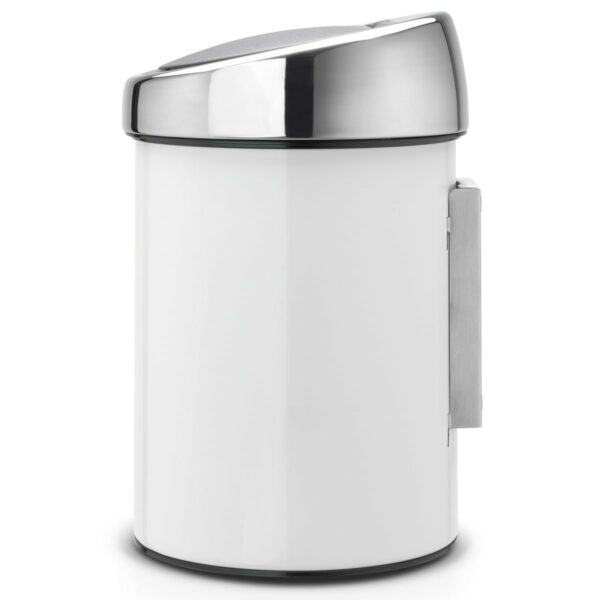 ⁦פח טאץ 3 ליטר לבן, כולל תליה Brabantia לשירותים במשרד - משלוח חינם⁩ – תמונה ⁦3⁩