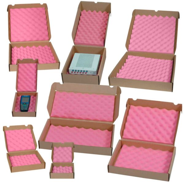 קופסאות קרטון חום עם ספוג אנטי סטטי